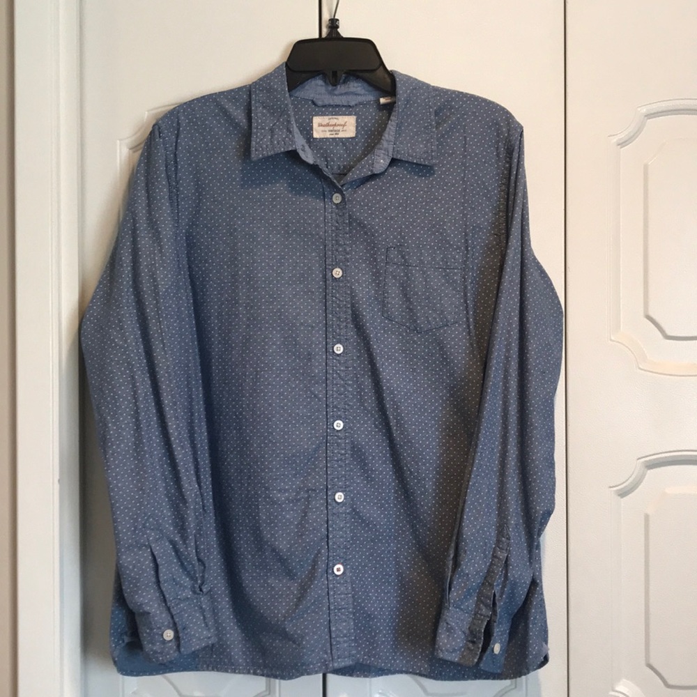 Chambray polka dot shirt